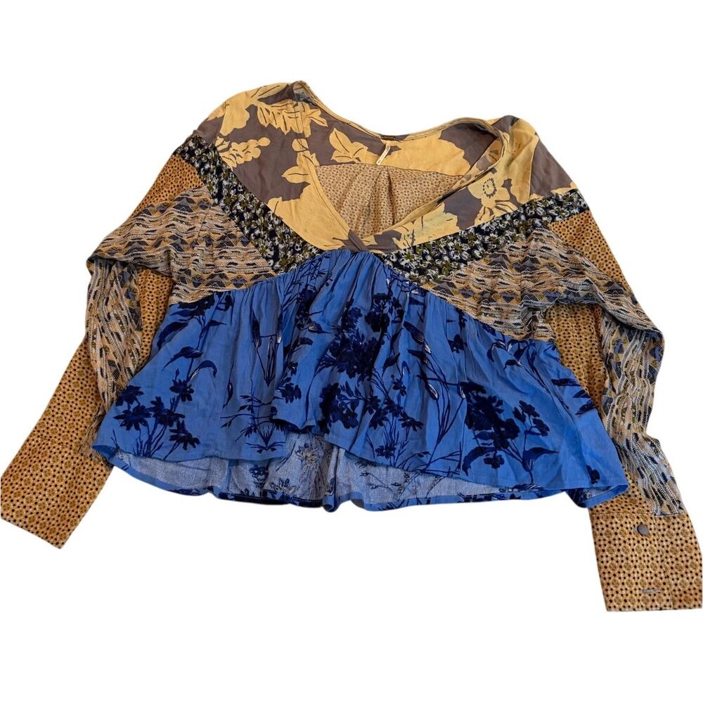 Boho Free People Patchwork Blouse
